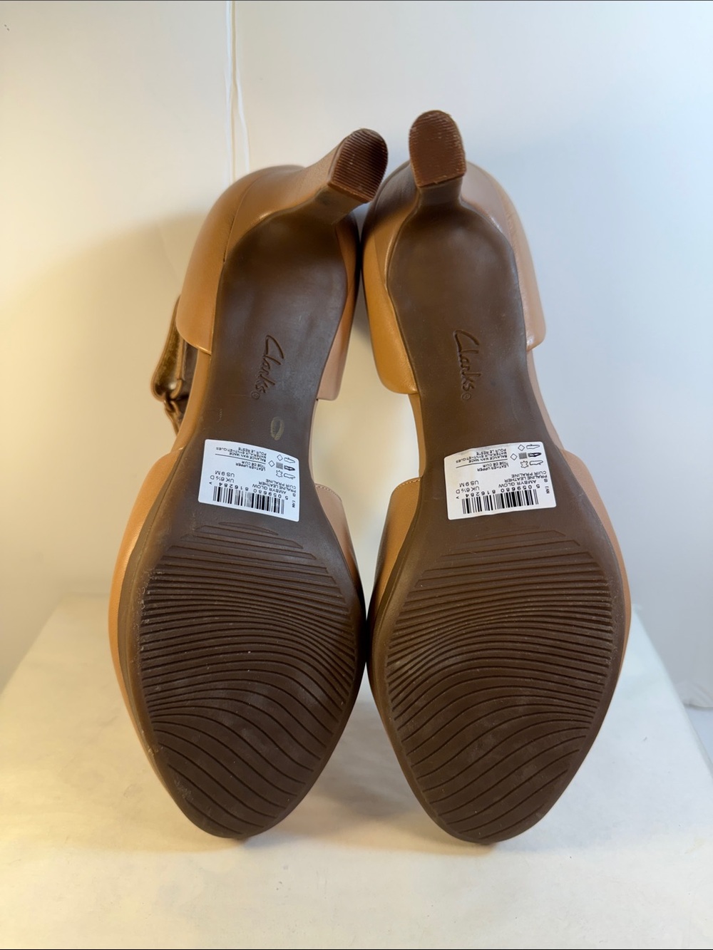 Clarks Tan Mary Jane Strap Heels - Picture 5 of 5